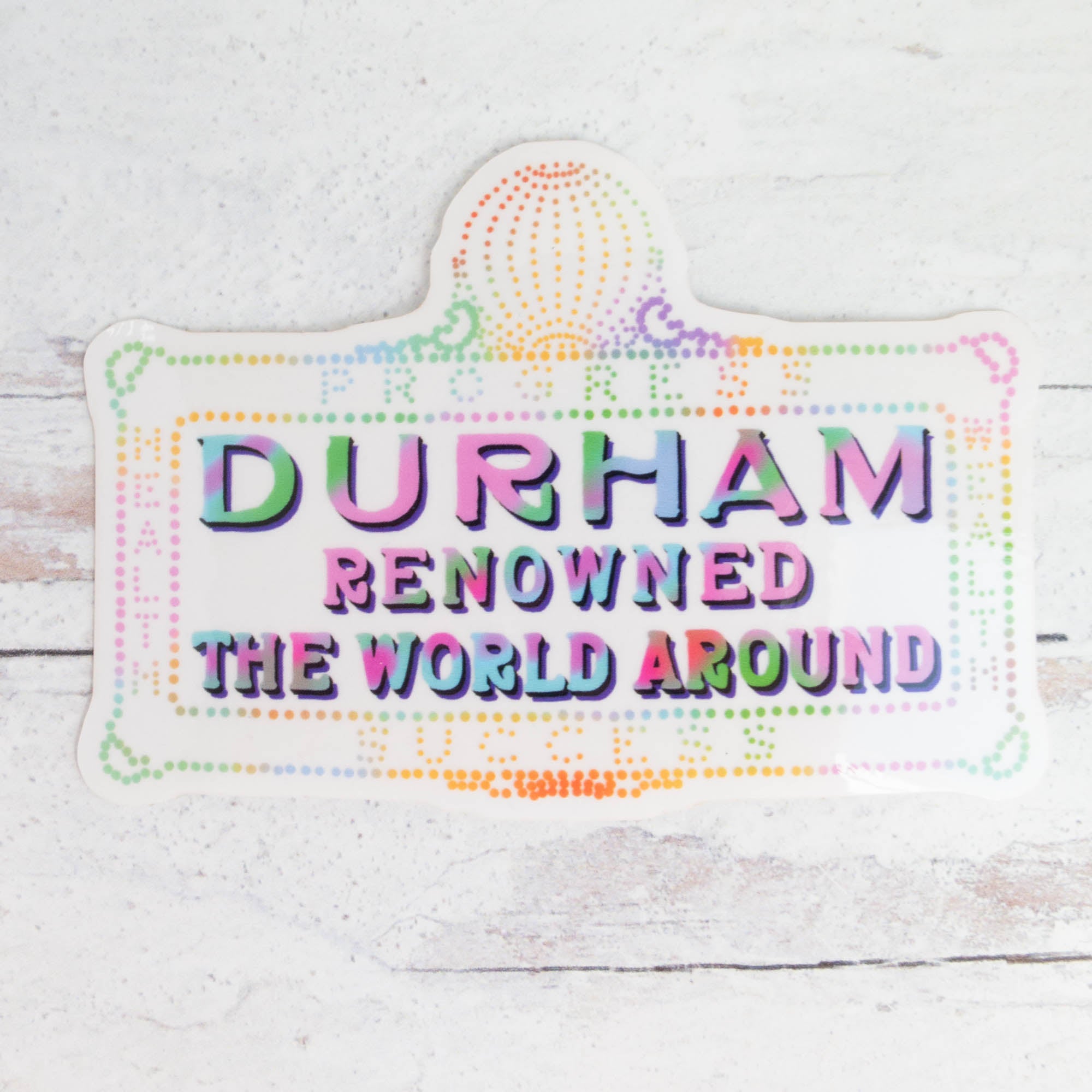 Durham Renowned Vinyl Sticker – Snuggly Monkey