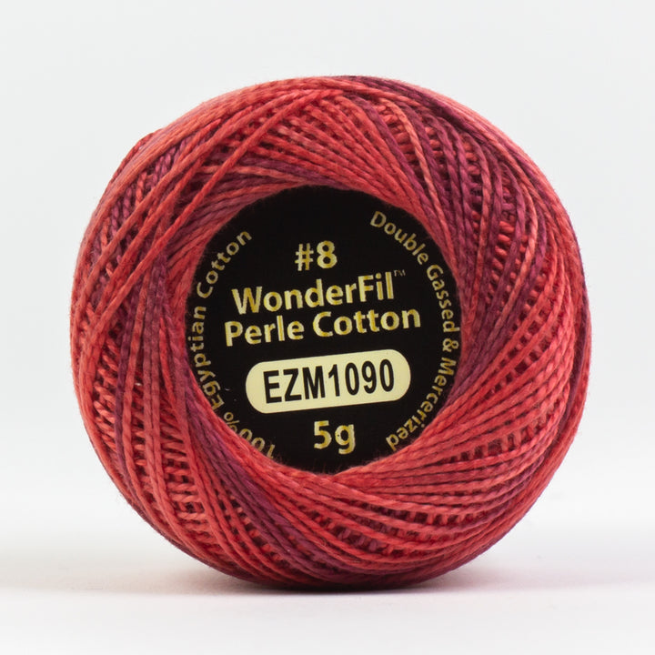 Wonderfil Eleganza Variegated Perle Cotton - Cranberry (EZM1090)