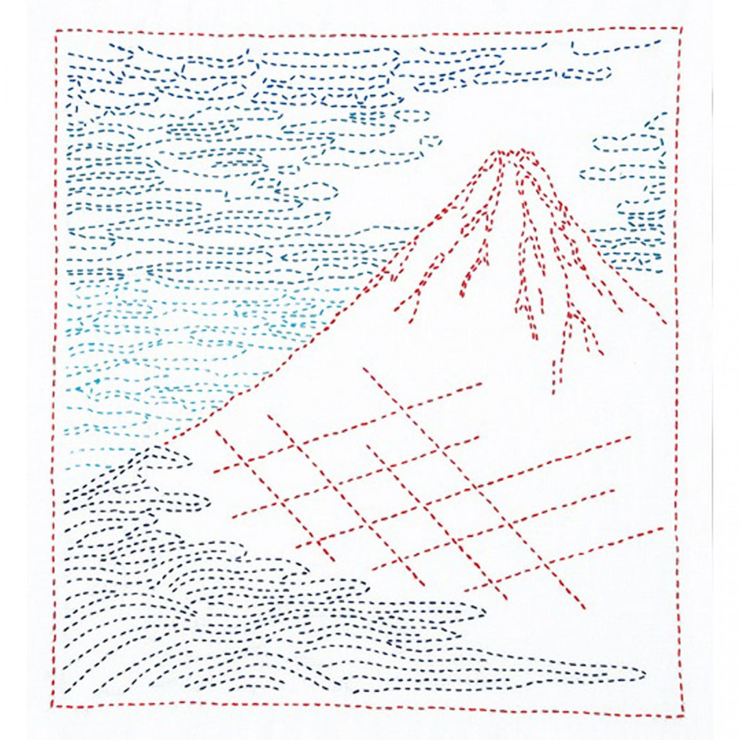 Hokusai Mount Fuji Sashiko Kit - Fine Breezy Day (SK-409)