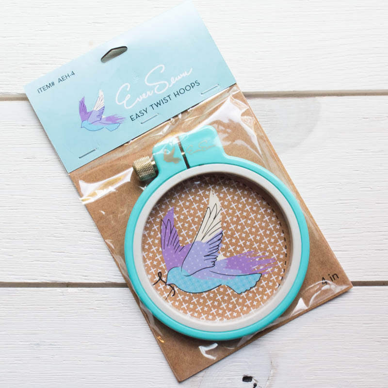 EverSewn 4 inch Easy Twist Embroidery Hoop Embroidery Hoops - Snuggly Monkey
