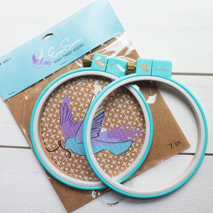 EverSewn 7 inch Easy Twist Embroidery Hoop Embroidery Hoops - Snuggly Monkey