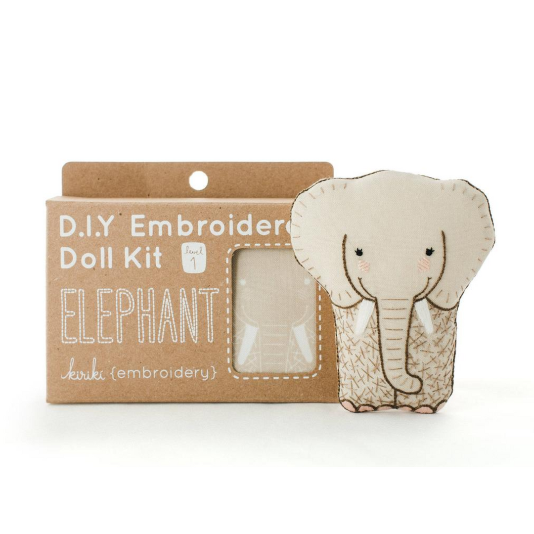 Elephant Plushie Embroidery Kit by Kiriki Press Embroidery Kit - Snuggly Monkey