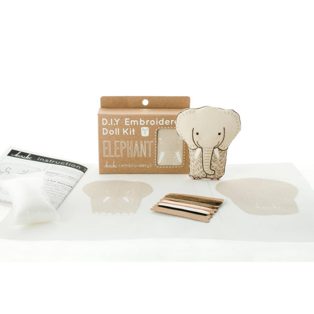 Elephant Plushie Embroidery Kit by Kiriki Press Embroidery Kit - Snuggly Monkey