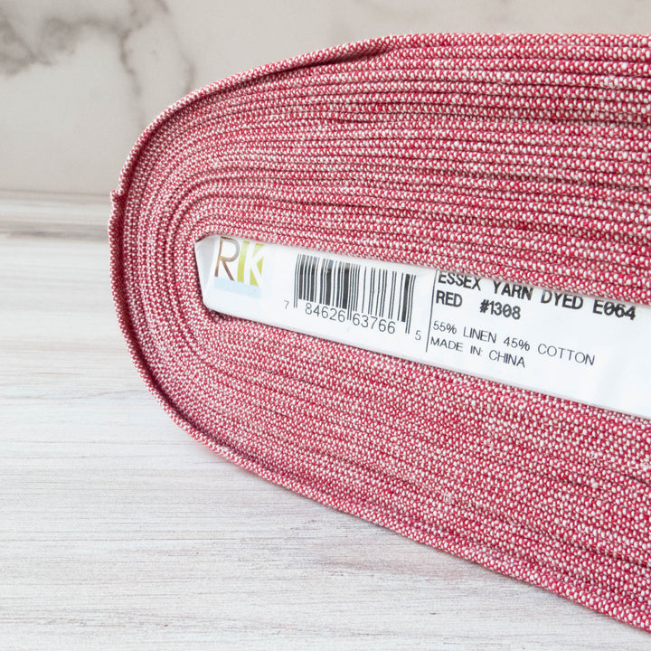 Essex Yarn Dyed - Red (E064-1308) Fabric - Snuggly Monkey