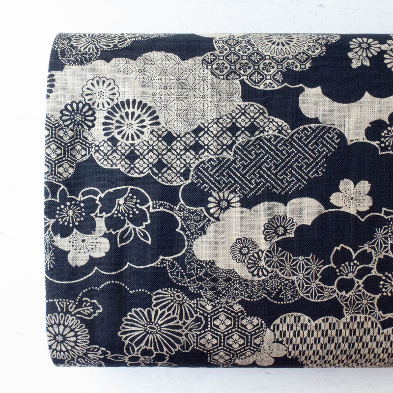 Sevenberry Nara Homespun Indigo Clouds Snuggly Monkey