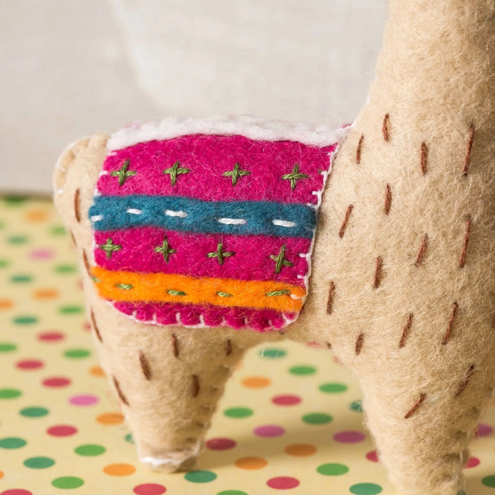 Three Llamas Felt Embroidery Craft Kit