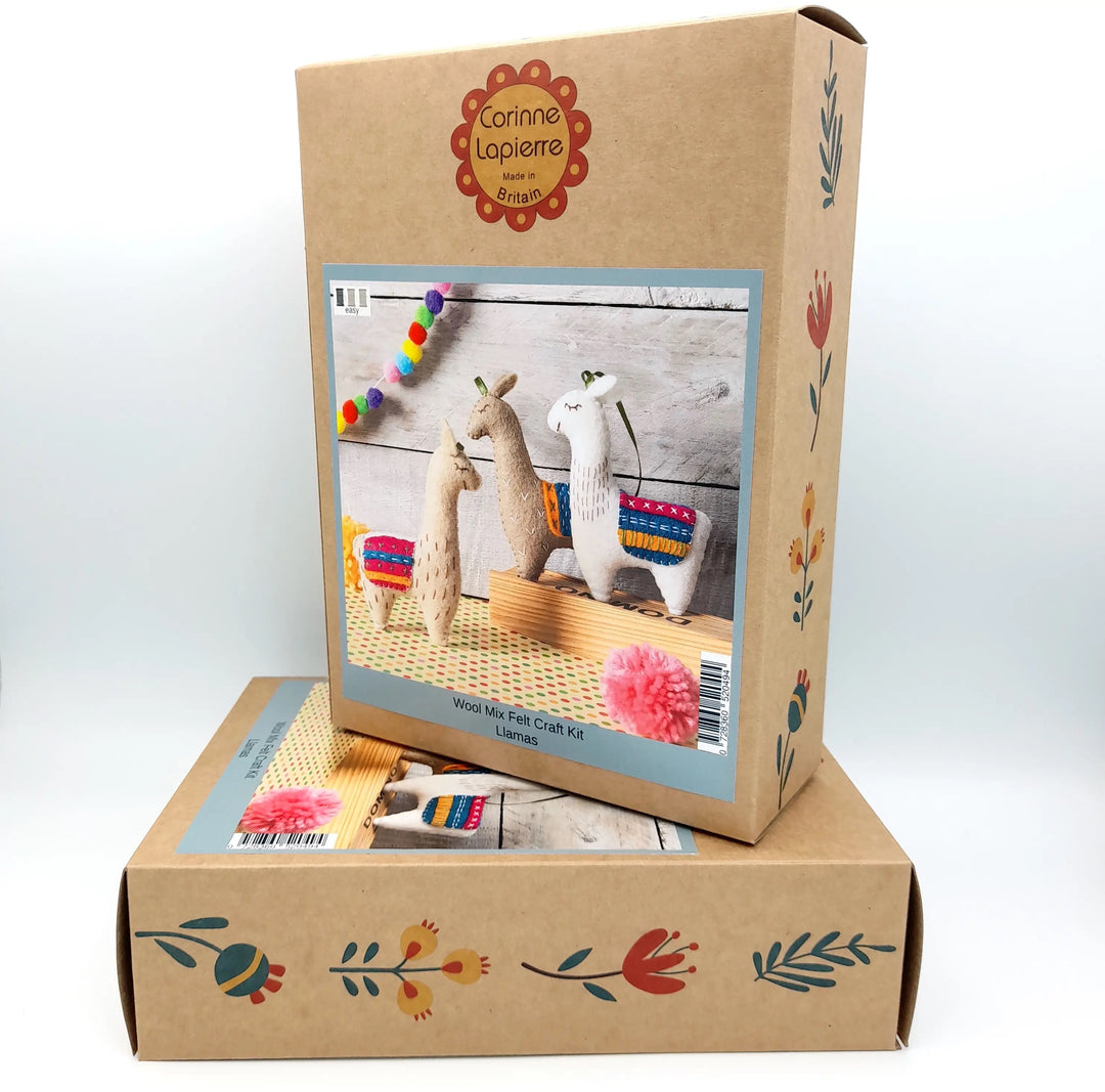 Three Llamas Felt Embroidery Craft Kit