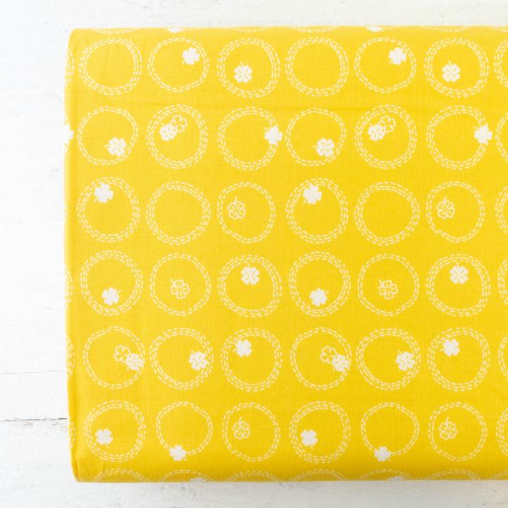 FIGO Fabrics Lucky Charms - Clovers in Yellow