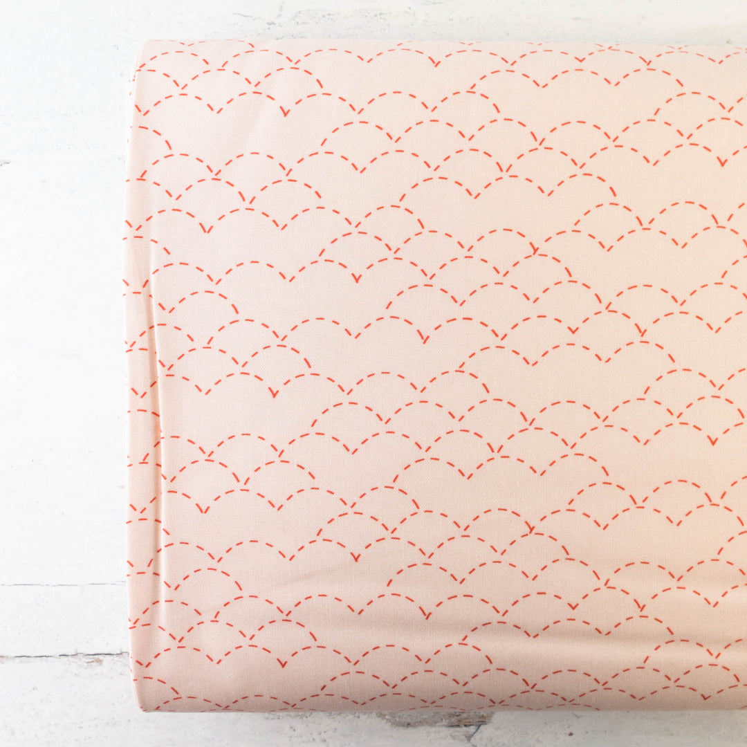 FIGO Fabrics Handstitched - Pink & Beige