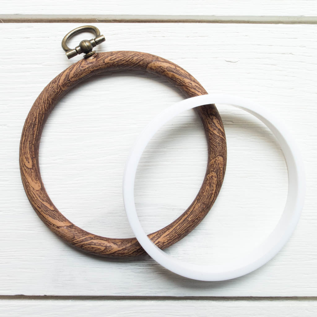 Faux Wood Embroidery Hoop - 2.5" Round Flexi Hoop Embroidery Hoops - Snuggly Monkey
