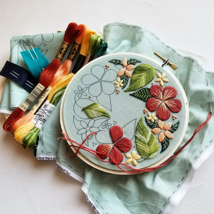 Floral Flourish Embroidery Kit