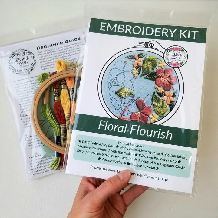 Floral Flourish Embroidery Kit