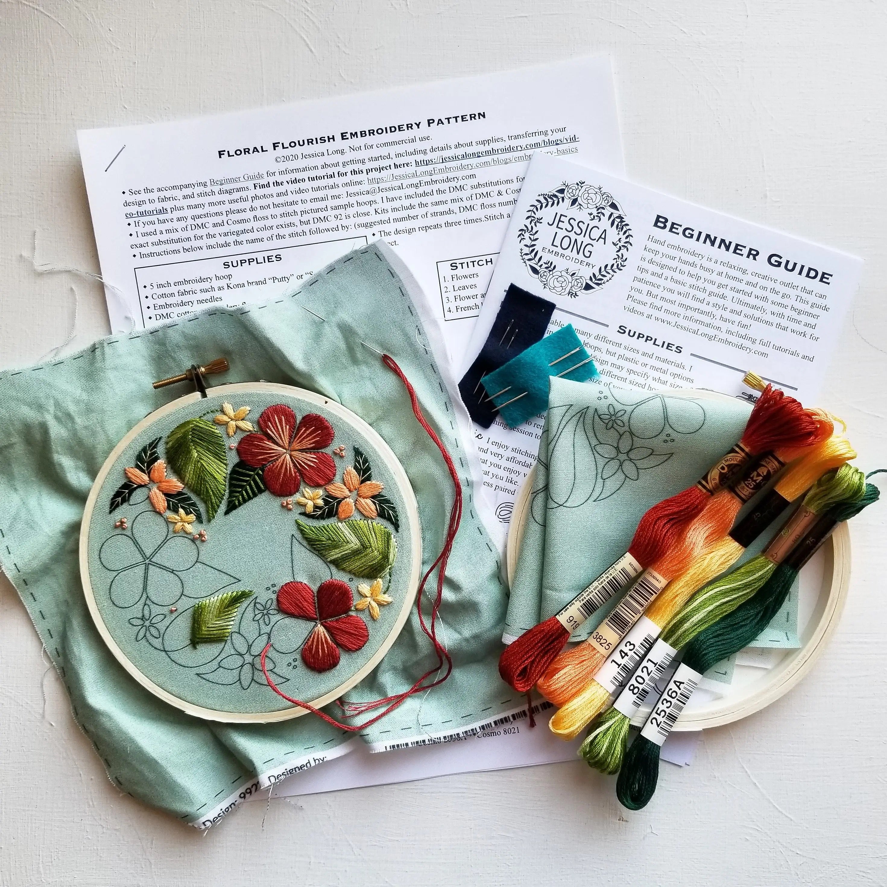 Stick & Stitch Embroidery Pattern Pack - Lemons & Floral – Snuggly Monkey