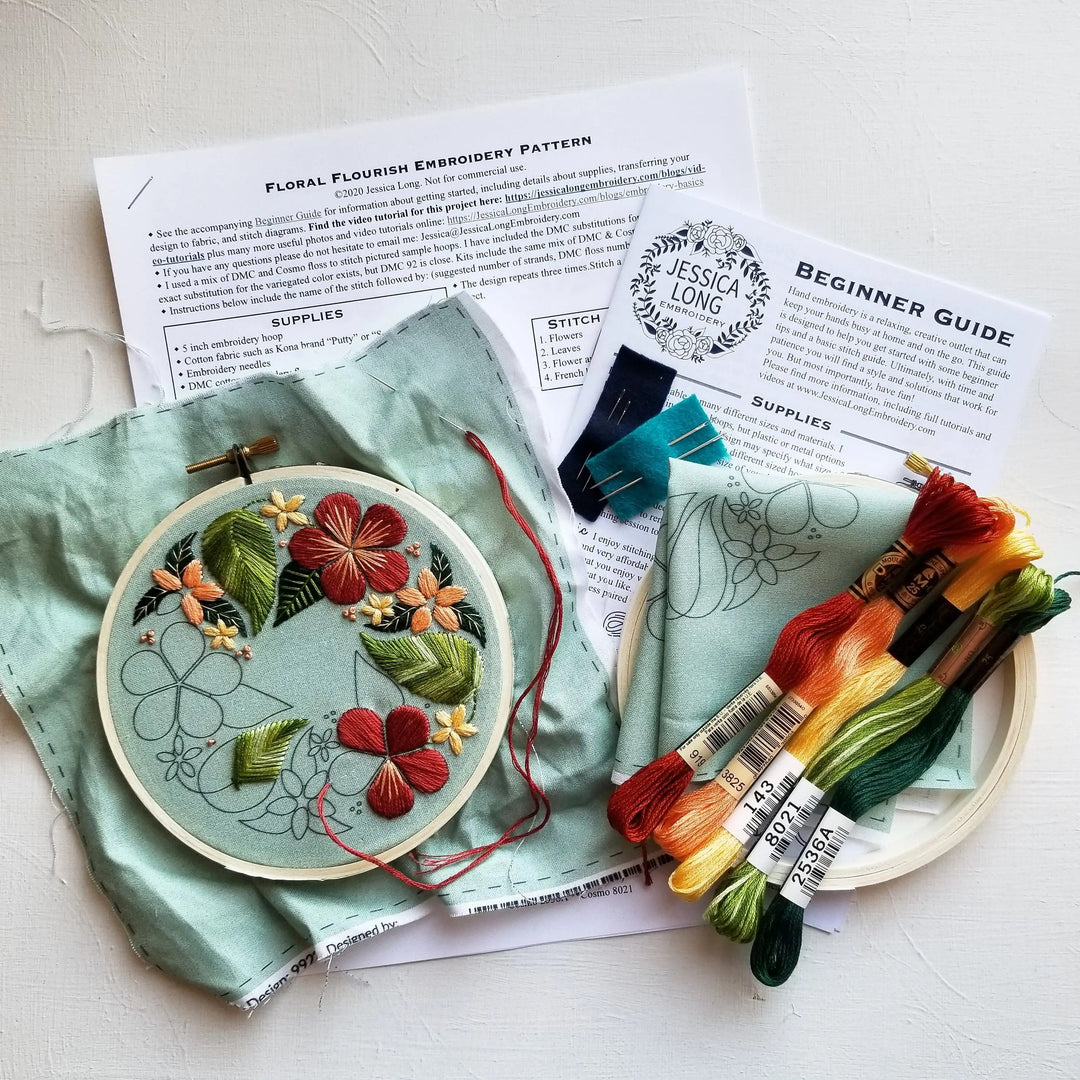 Floral Flourish Embroidery Kit