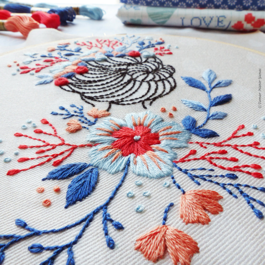 Premium Embroidery Kit Embroidery Modern needlework set Floral
