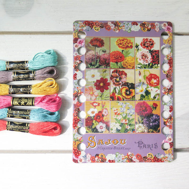 Flowers Thread Organizer Floss Organizer - Snuggly Monkey