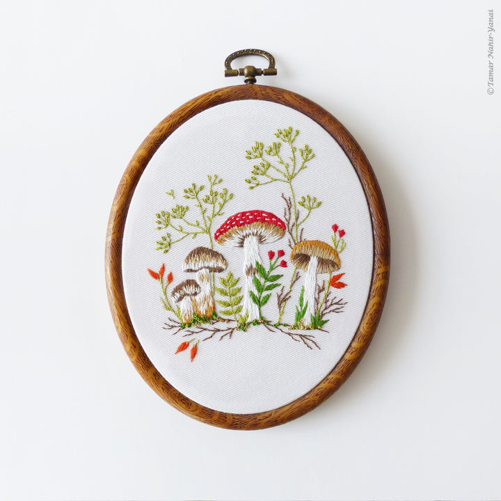 Forest Mushrooms Embroidery Kit