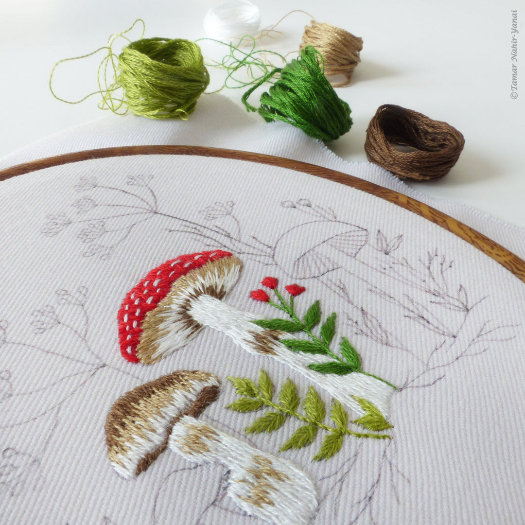 Forest Mushrooms Embroidery Kit