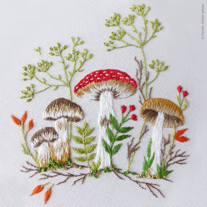 Forest Mushrooms Embroidery Kit