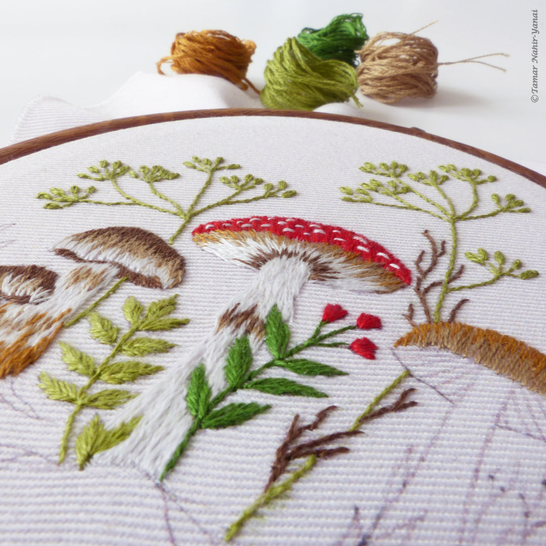 Forest Mushrooms Embroidery Kit