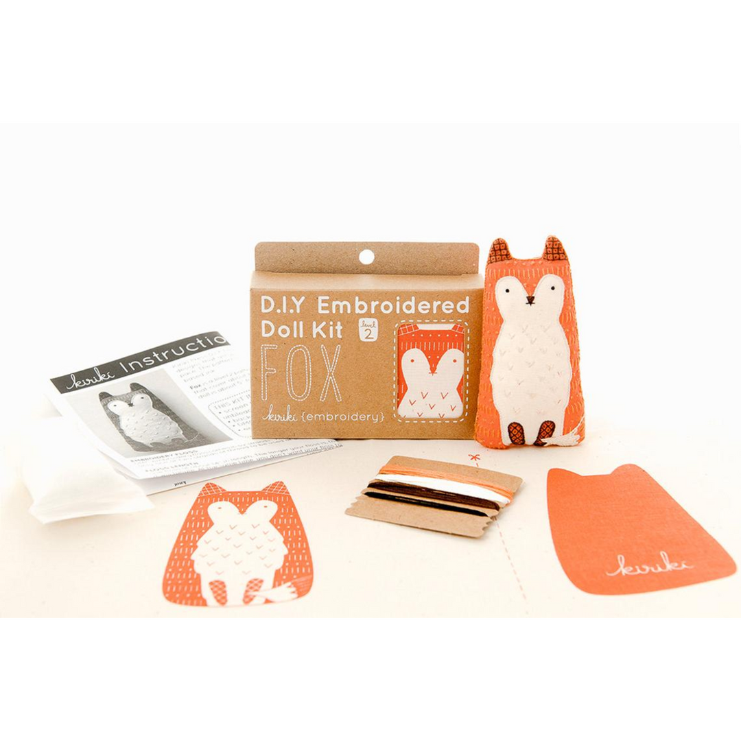 Fox Plushie Embroidery Kit by Kiriki Press Embroidery Kit - Snuggly Monkey