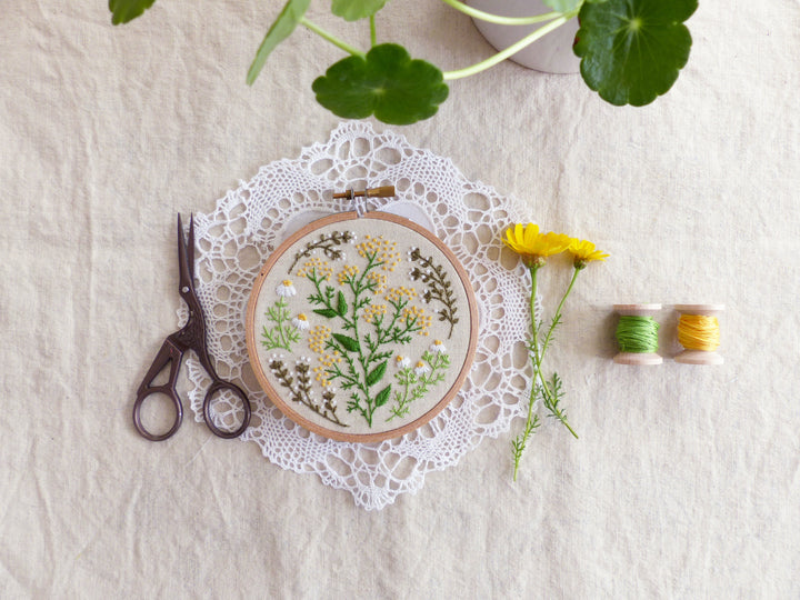 Modern Embroidery Kit : 4" Green Garden by Tamar Nahir Embroidery Kit - Snuggly Monkey