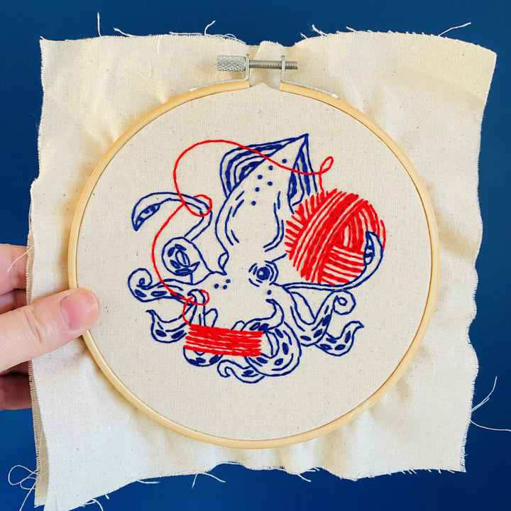 Squid Balling Yarn Embroidery Kit