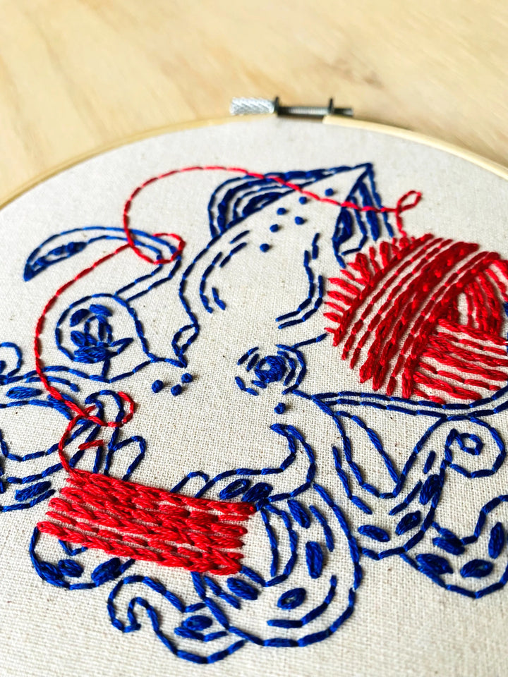 Squid Balling Yarn Embroidery Kit