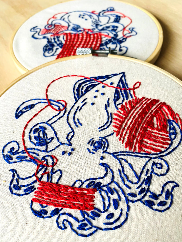 Squid Balling Yarn Embroidery Kit