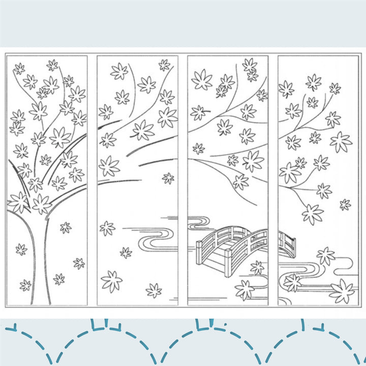 Large Sashiko Panel - Maple Tree