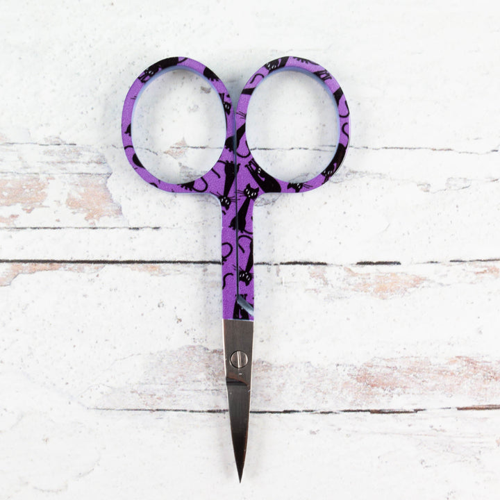 Halloween Embroidery Scissors - Purple Black Cats