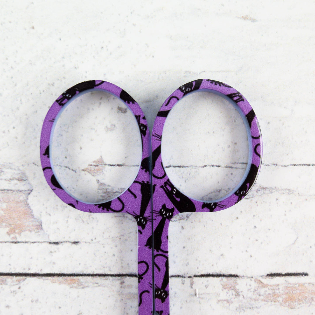 Halloween Embroidery Scissors - Purple Black Cats