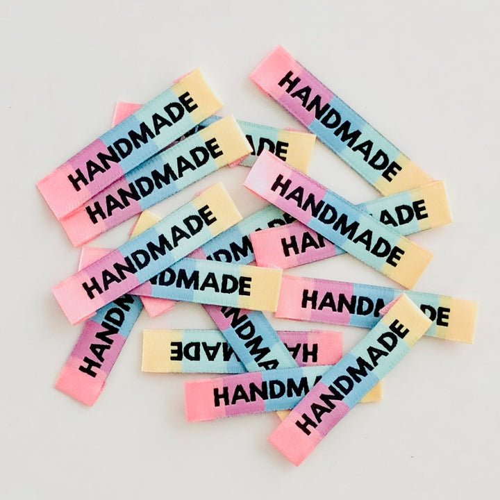 Rainbow HANDMADE Woven Labels Woven Label - Snuggly Monkey