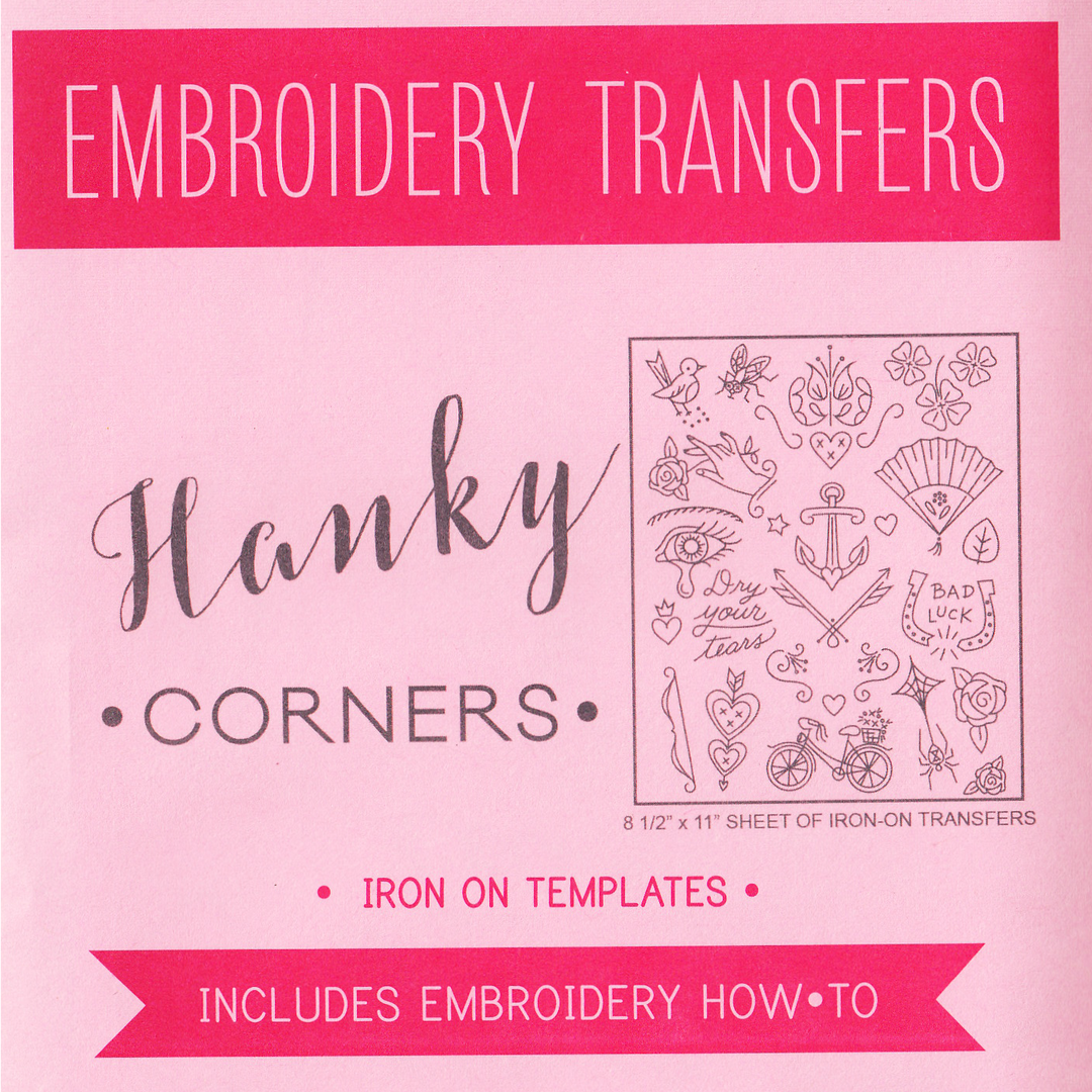 Embroidered Handkerchief Pattern | Sublime Stitching Hanky Corners Patterns - Snuggly Monkey