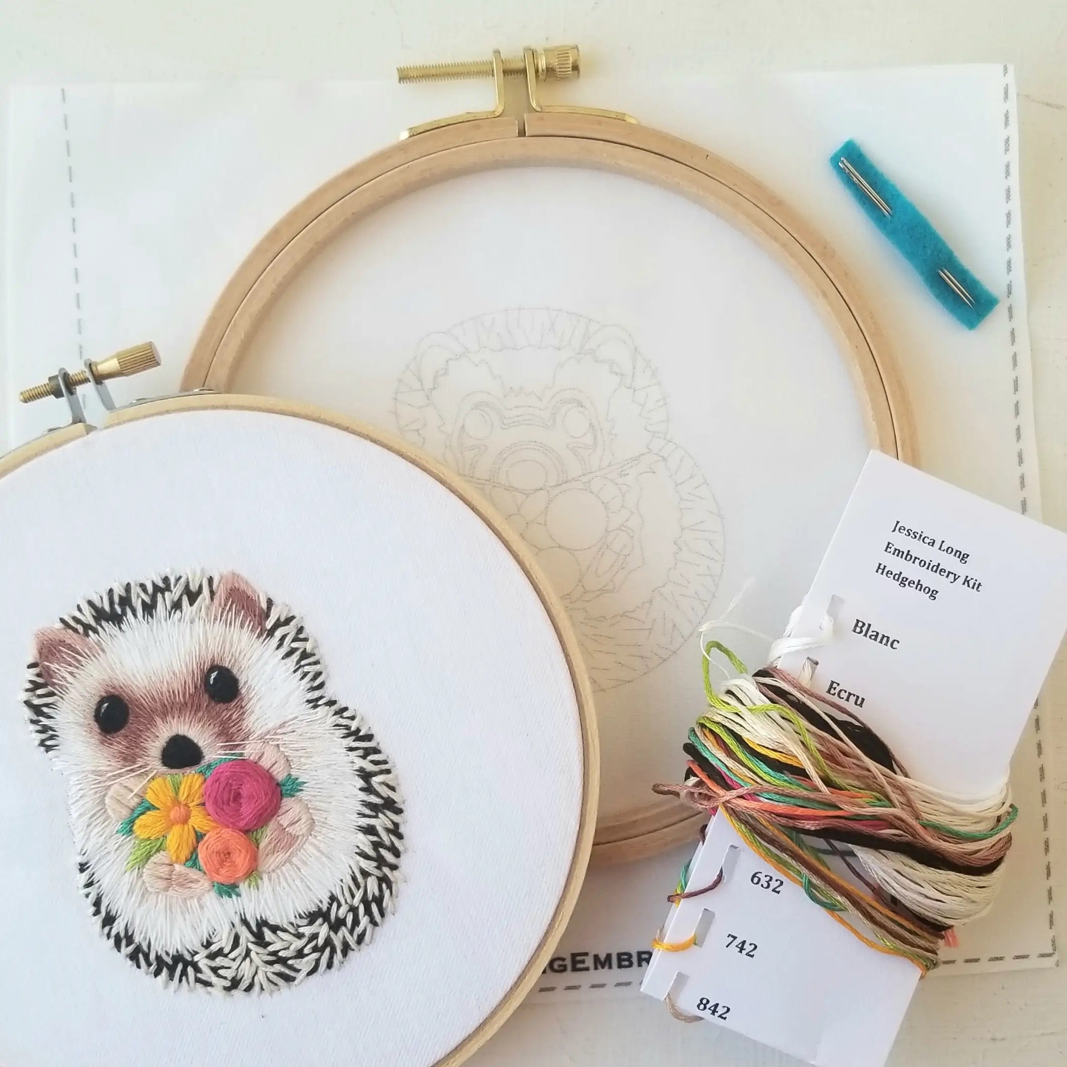 Dimensions Hello Hedgehog Mini Embroidery Kit for Beginners, 4