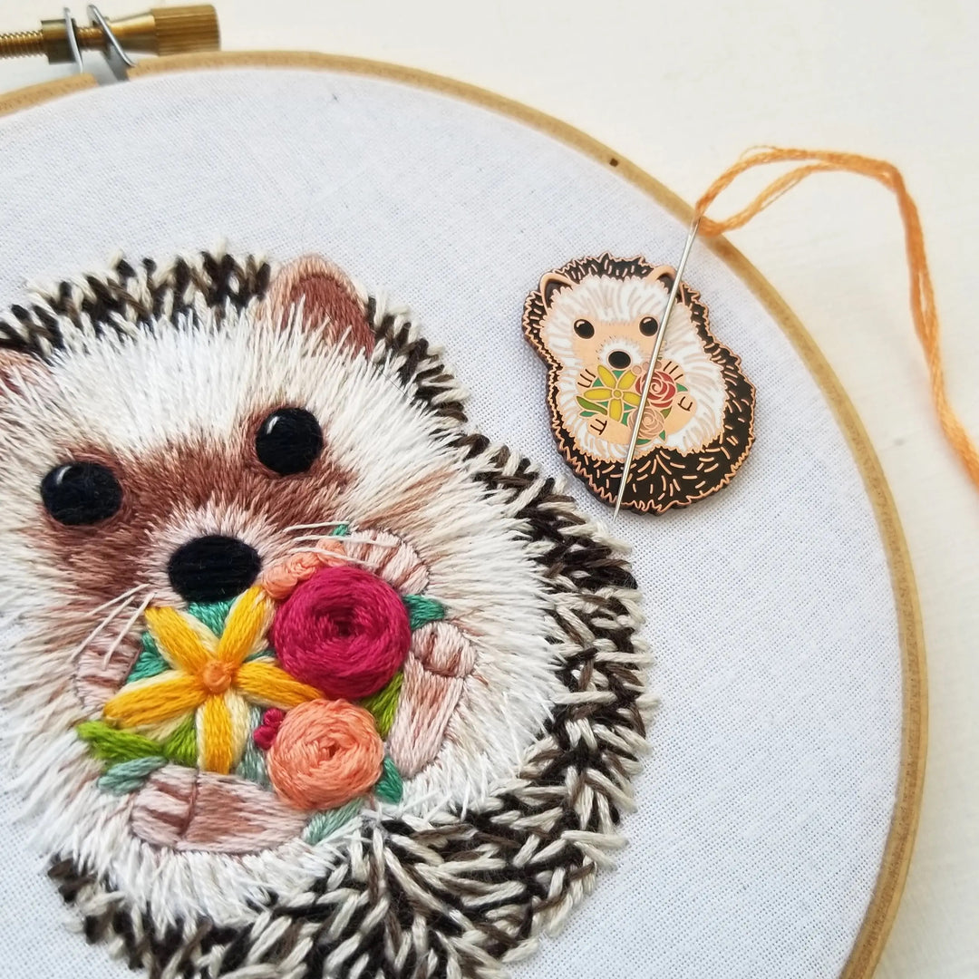 Hedgehog Needle Minder  Caterpillar Cross Stitch