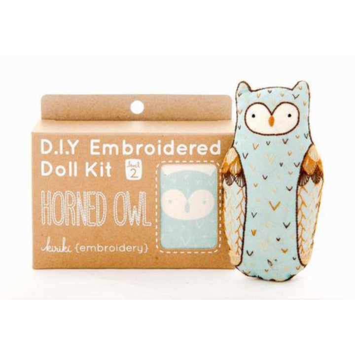 Horned Owl Plushie Embroidery Kit by Kiriki Press Embroidery Kit - Snuggly Monkey