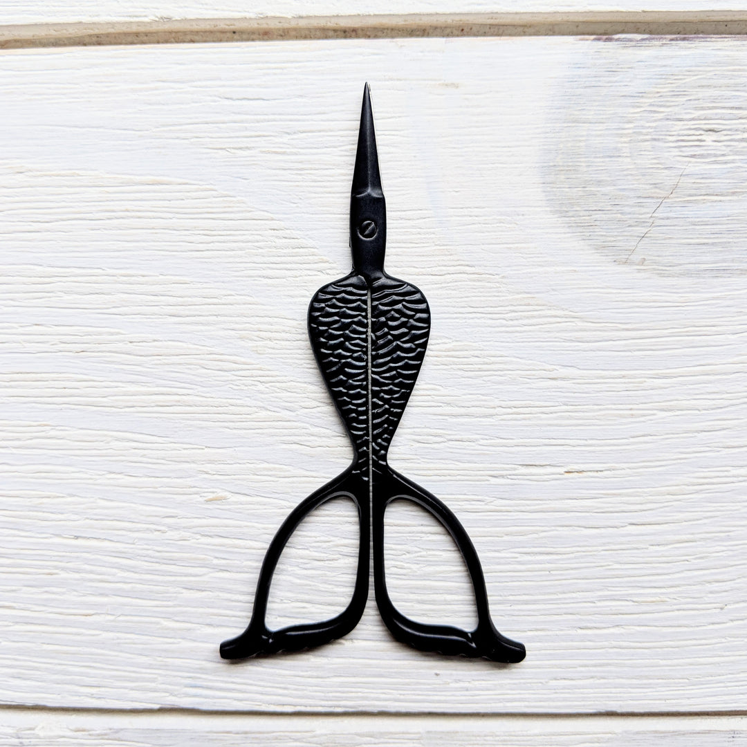 Primitive Black Mermaid Tail Embroidery Scissors Scissors - Snuggly Monkey