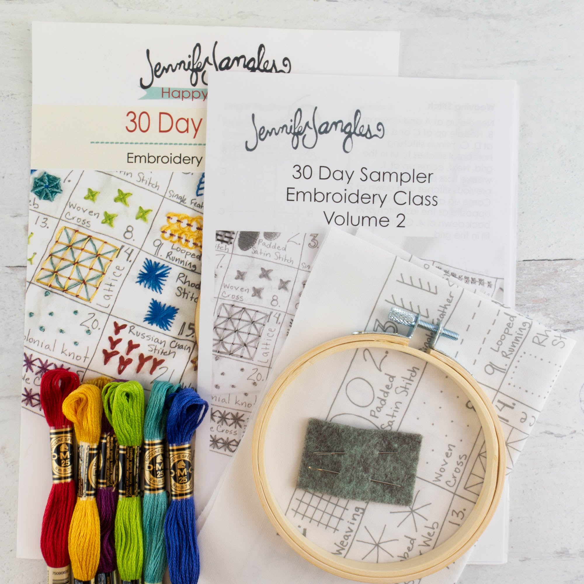 Jennifer Jangles 30 Day Sampler Embroidery Kit Volume 2 - Snuggly Monkey