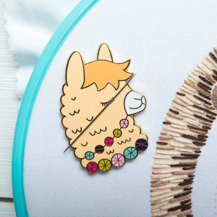 Cute Llama Needleminder Needle Minder - Snuggly Monkey