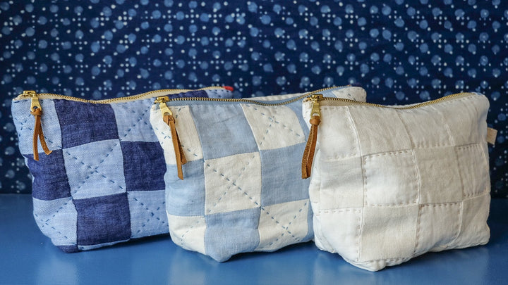 Quilted Hand Stitched Zipper Pouch Sewing Pattern