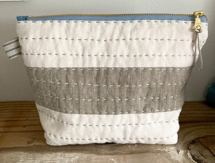 Quilted Hand Stitched Zipper Pouch Sewing Pattern