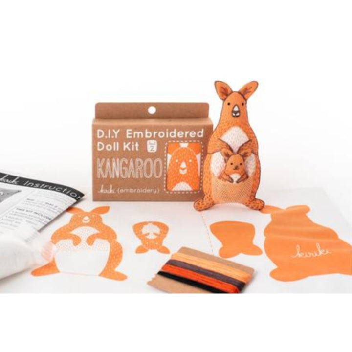 Kangaroo Plushie Embroidery Kit by Kiriki Press Embroidery Kit - Snuggly Monkey