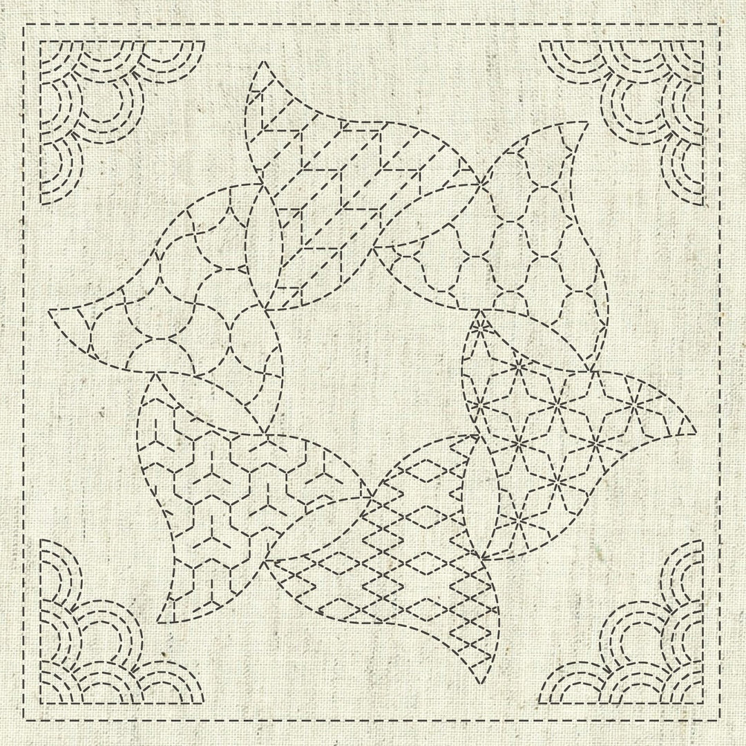 Kaza-Guruma 5 Sashiko Embroidery Sampler