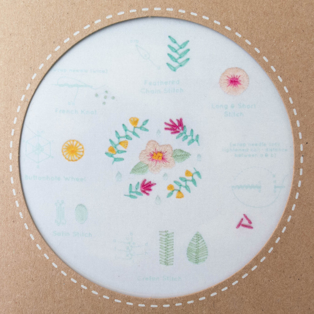 Kiriki Press Embroidery Stitch Sampler - Spring Embroidery Kit - Snuggly Monkey