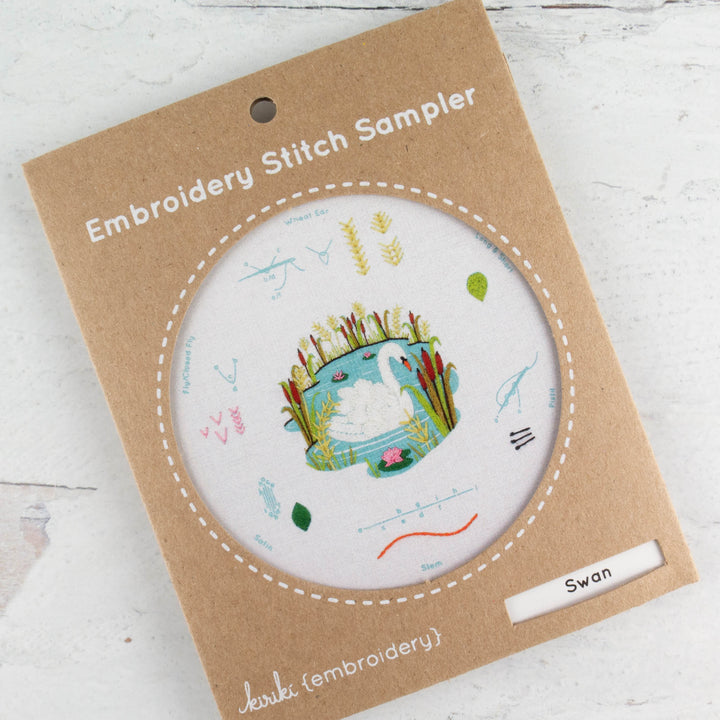 Swan Embroidery Stitch Sampler