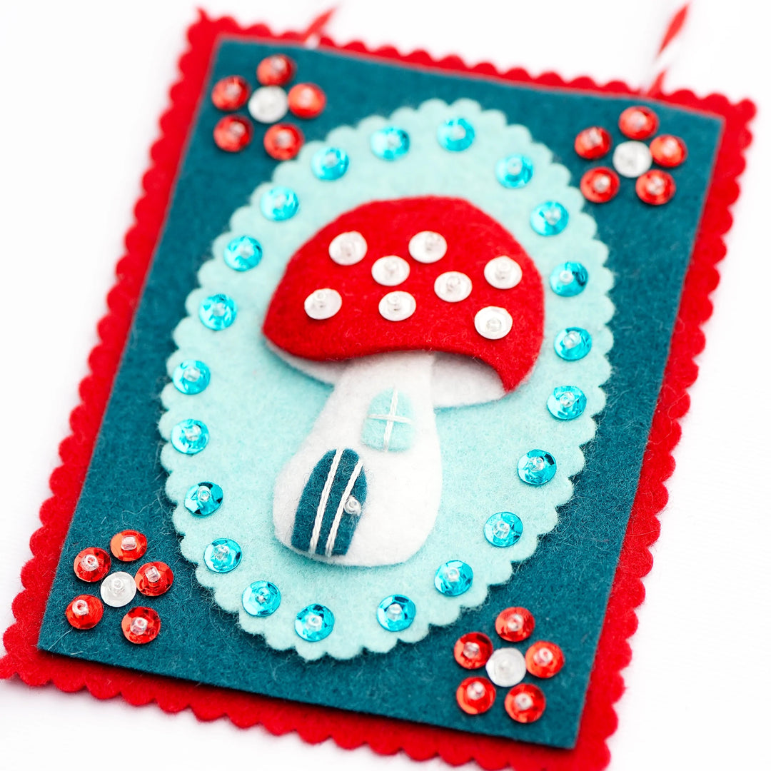 Mushroom Wool Felt Ornament Kit