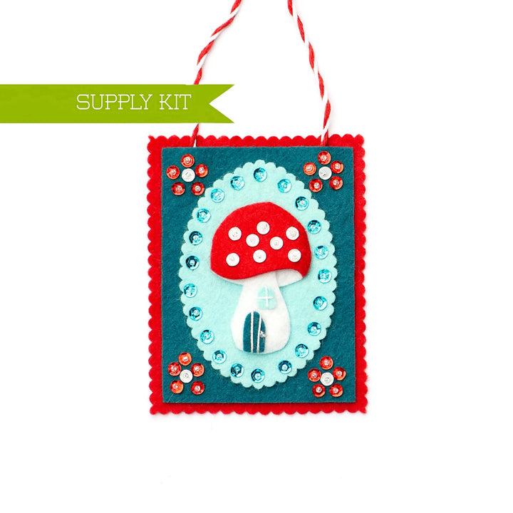 Mushroom Wool Felt Ornament Kit