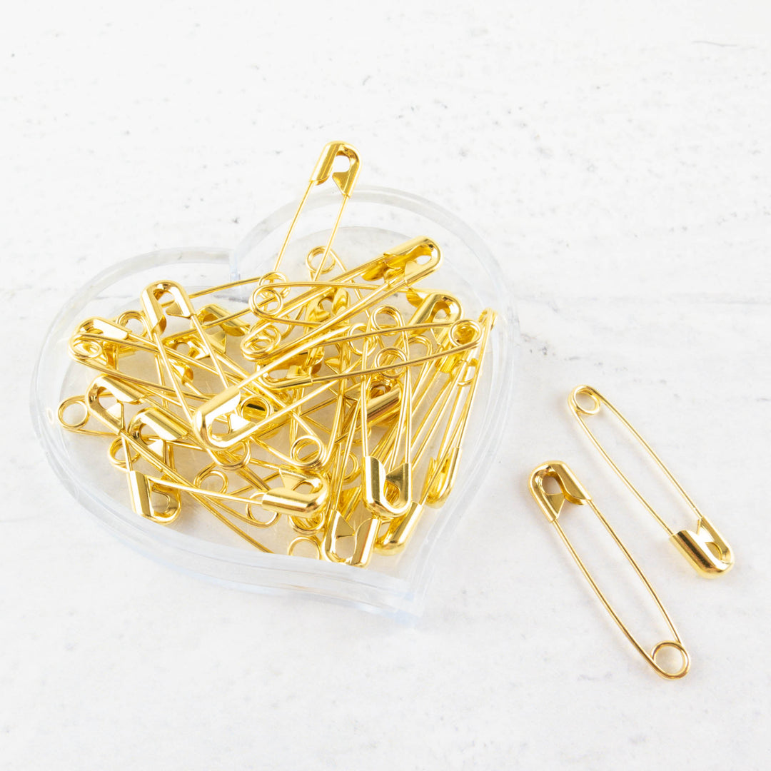 Little House Heart Golden Safety Pins