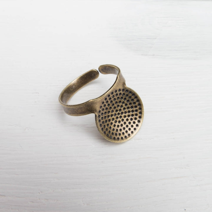 Bronze Metal Sashiko Thimble Sashiko - Snuggly Monkey